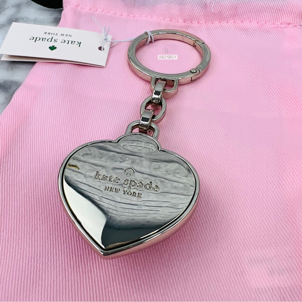 Kate Spade Ladybug Heart Rhinestone Keychain Charm - Picture 4 of 7